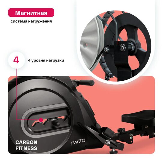 Гребной тренажер домашний CARBON FITNESS RW70