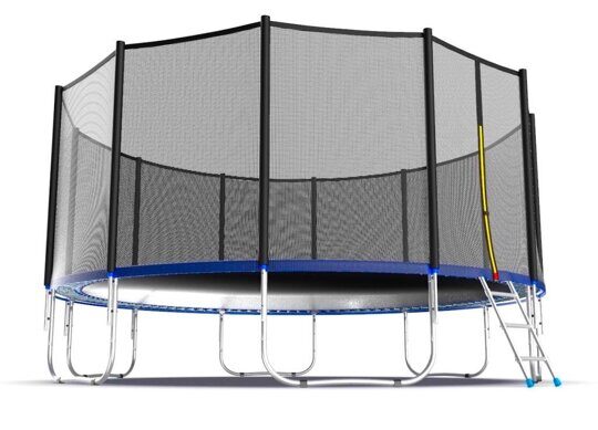 Батут с внешней сеткой и лестницей EVO JUMP External 16ft (синий)