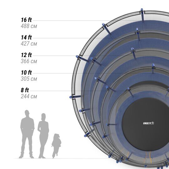 Батут UNIX Line SUPREME BASIC 16 ft (blue)
