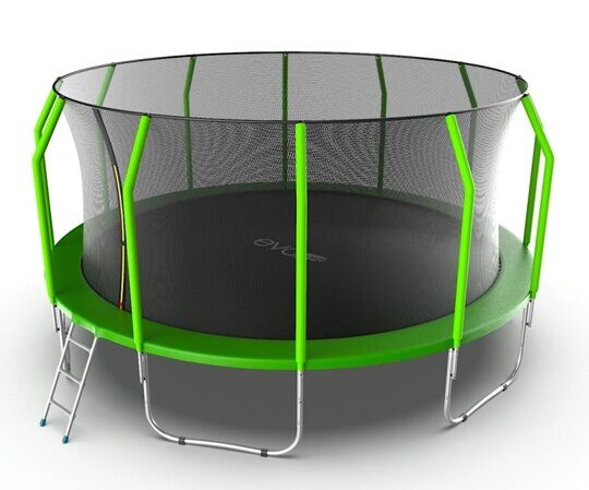 EVO JUMP Cosmo 16ft (Green) Батут с внутренней сеткой и лестницей, диаметр 16ft (зеленый)