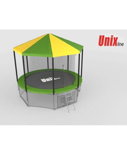 Батут Unix 8 ft inside  green  с крышей