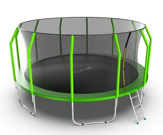 EVO JUMP Cosmo 16ft (Green) Батут с внутренней сеткой и лестницей, диаметр 16ft (зеленый)