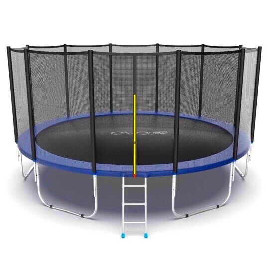 Батут с внешней сеткой и лестницей EVO JUMP External 16ft (синий)