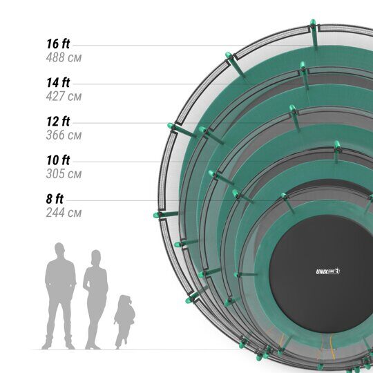 Батут UNIX Line SUPREME BASIC 16 ft (green)